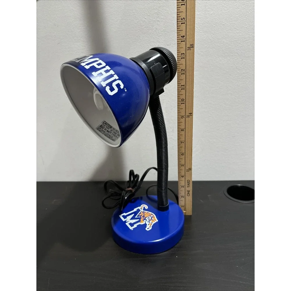 Vintage University Of Memphis Tigers Football Blue Adjustable Desk Table Lamp